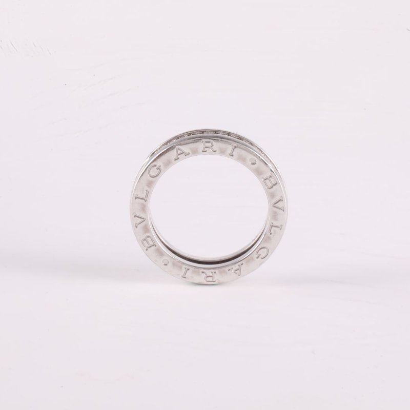 BVLGARI B.ZERO1彈簧戒指單圈鑽18K白金/鑽石53白金戒指-2