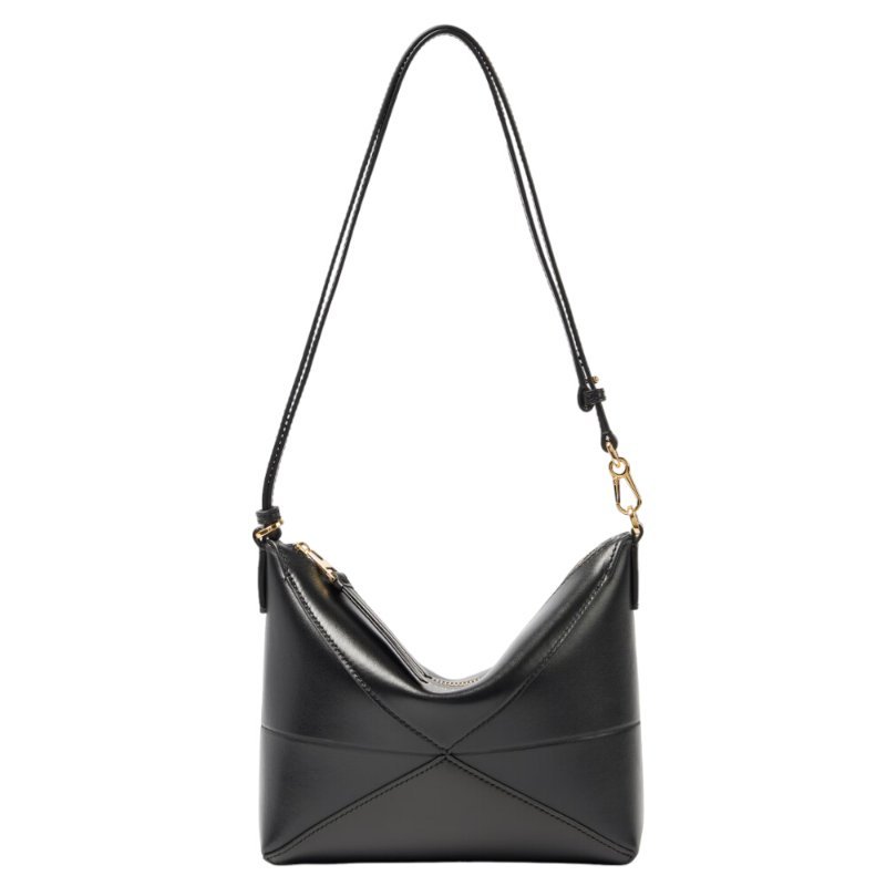 【LOEWE 羅威】Puzzle Fold Pouch 納帕小牛皮 幾何 腋下包 肩背包 斜背包 黑色-0