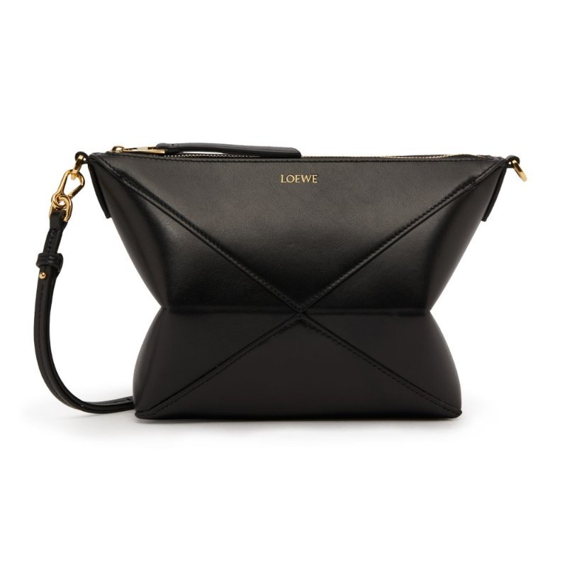 【LOEWE 羅威】Puzzle Fold Pouch 納帕小牛皮 幾何 腋下包 肩背包 斜背包 黑色-1