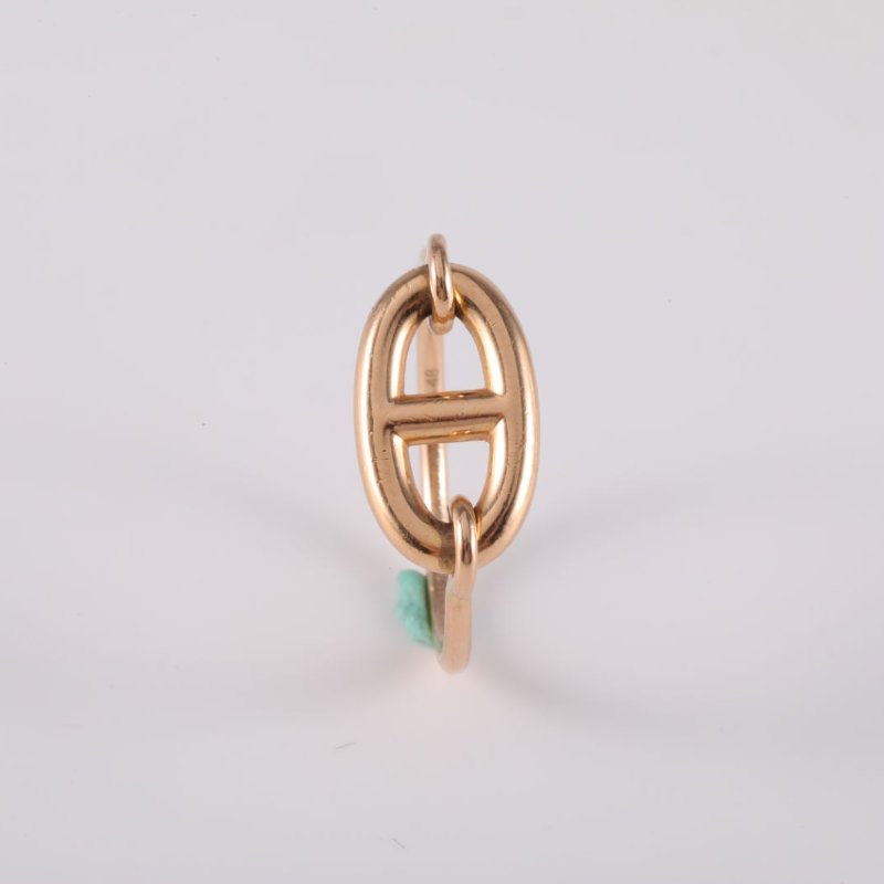 HERMES 18K玫瑰金玫瑰金豬鼻子戒指48碼18K戒指-1