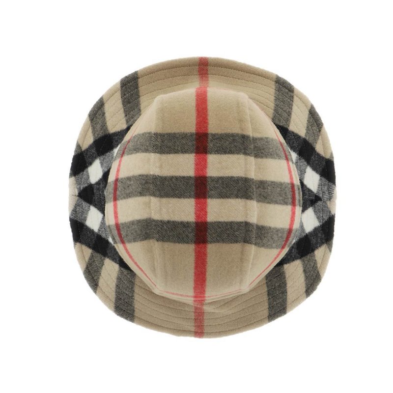 💎Han's house精品服飾💎BURBERRY TB 格紋 漁夫帽 帽子 100% 羊毛 雙面用 原價16500-1