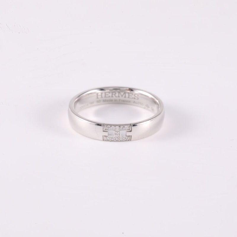HERMES 18K白金鑽石白金EverheraklesH鑲鑽戒指5018K/戒指-3