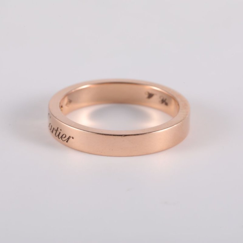 Cartier CDECARTIER系列單鑽窄版戒指18K玫瑰金/鑽石48玫瑰金ARTIER戒指-4