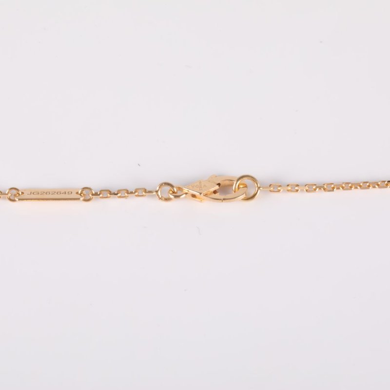 Van Cleef & Arpels VintageAlhambra中號單花項鏈新扣18K黃金/白貝母項鏈黃金項鍊-4