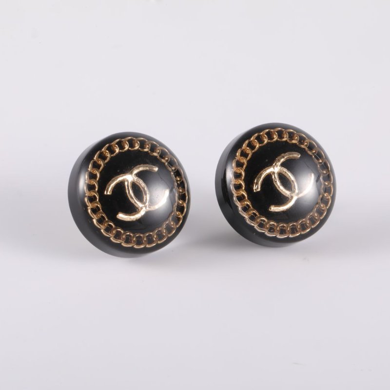 CHANEL 樹脂22A圓形亞克力耳環耳釘耳環-1