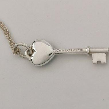 Tiffany & Co.Tiffany KeysS925琺琅愛心鑰匙吊墜項鍊-6