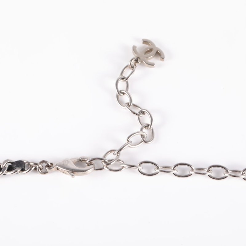 CHANEL 合金25C皮穿鏈蝴蝶結chocker項鏈項鍊-4