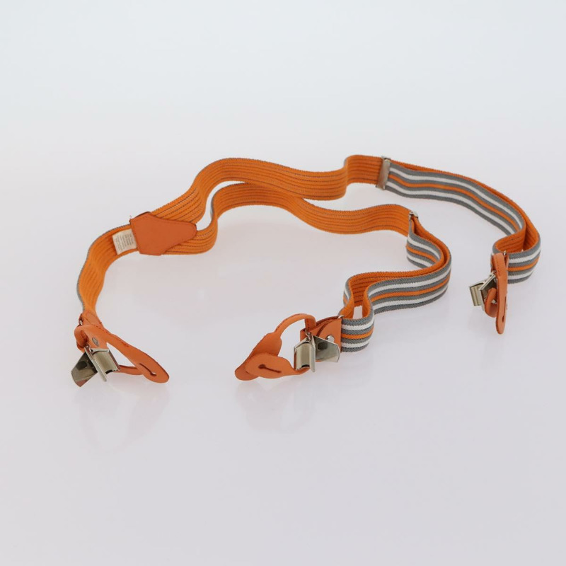 【日本直送】愛馬仕帆布皮革吊帶腰帶兩件套 橙色 正品 bs29192-6