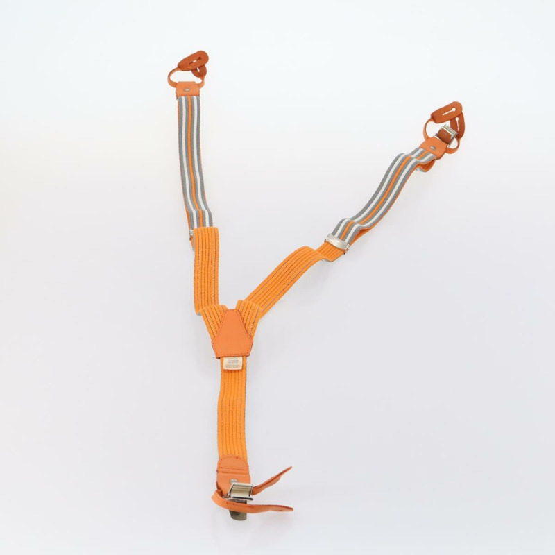 【日本直送】愛馬仕帆布皮革吊帶腰帶兩件套 橙色 正品 bs29192-8