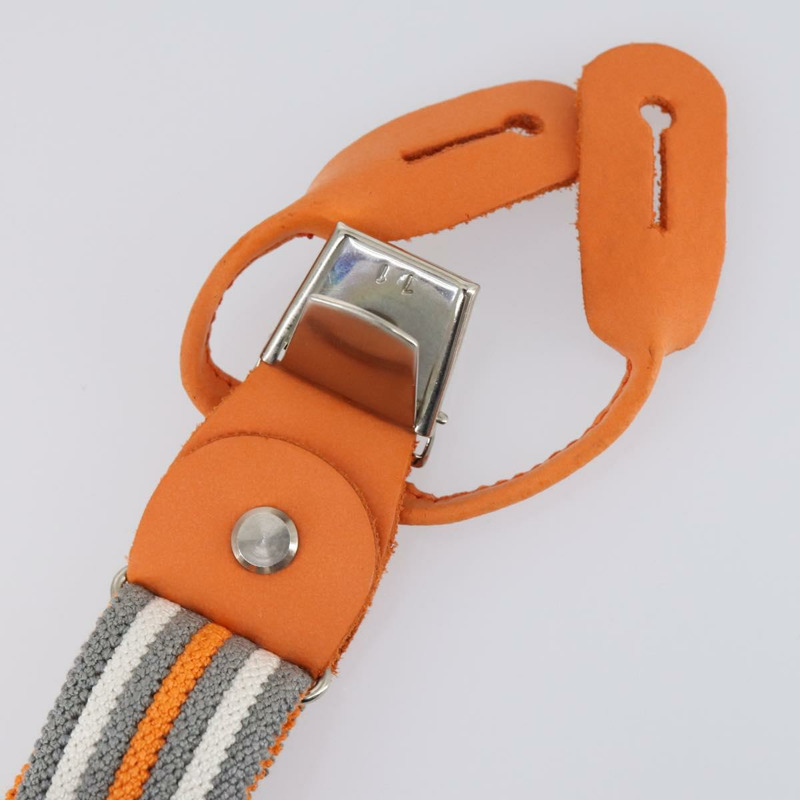 【日本直送】愛馬仕帆布皮革吊帶腰帶兩件套 橙色 正品 bs29192-11