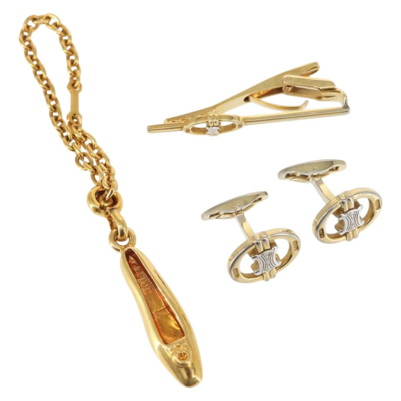 【日本直送】CELINE 金屬配件盒 2 件套 金色 Auth 143383-0