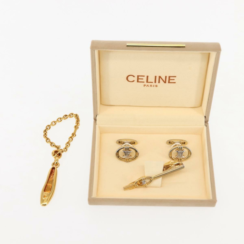 【日本直送】CELINE 金屬配件盒 2 件套 金色 Auth 143383-12
