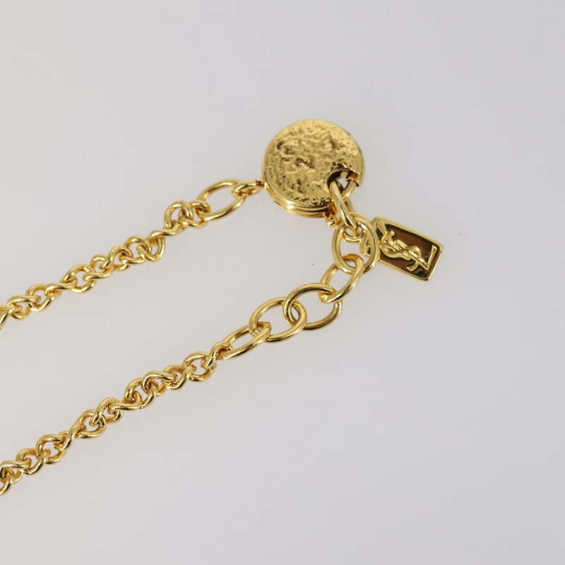 【日本直送】SAINT LAURENT 項鍊胸針金屬兩件套 金色 Auth bs29380-3