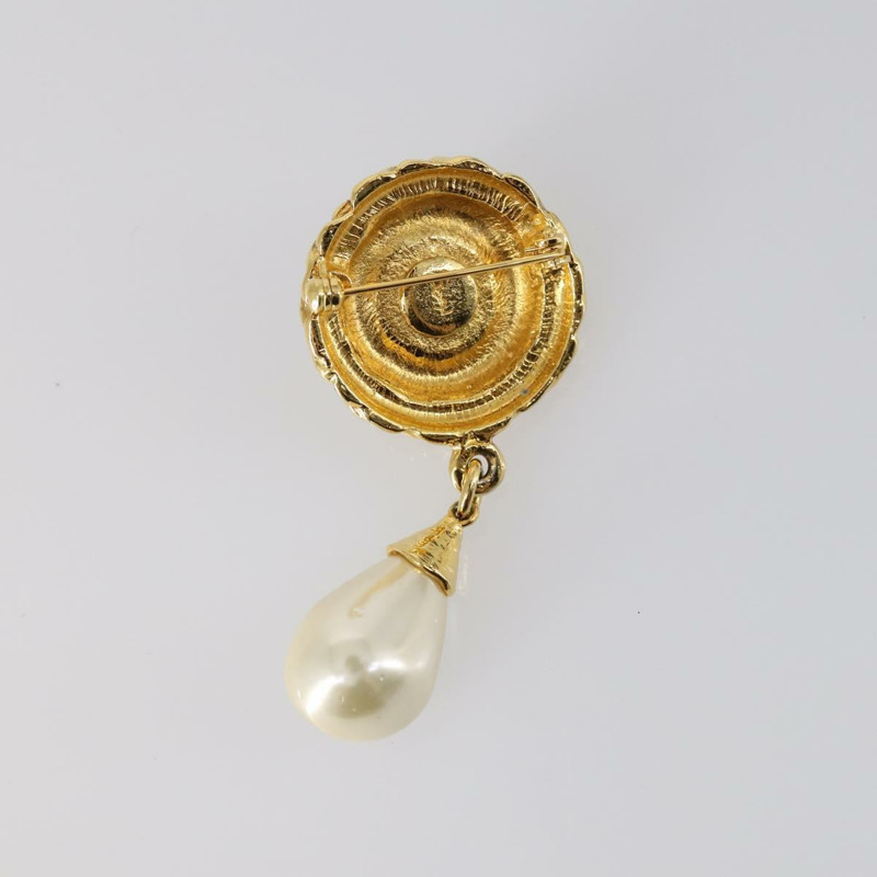 【日本直送】SAINT LAURENT 項鍊胸針金屬兩件套 金色 Auth bs29380-6