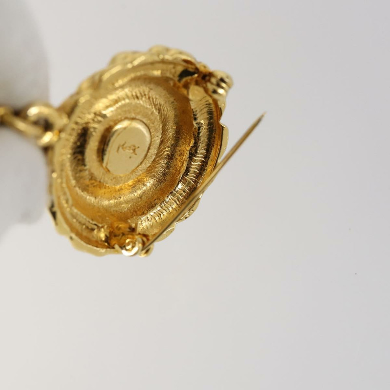 【日本直送】SAINT LAURENT 項鍊胸針金屬兩件套 金色 Auth bs29380-7