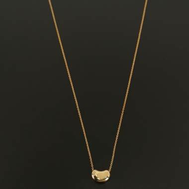 Tiffany & Co.Elsa Peretti18K黃金Bean Design項鍊 長41.5cm-2