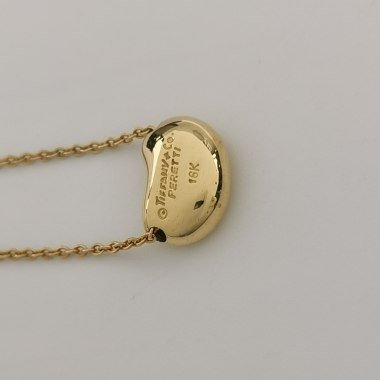 Tiffany & Co.Elsa Peretti18K黃金Bean Design項鍊 長41.5cm-5