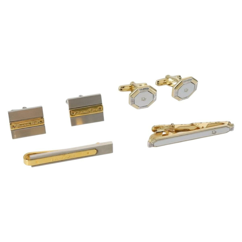 【日本直送】Christian Dior 領帶夾金屬袖扣 2 件套 金色 正品 146047-0