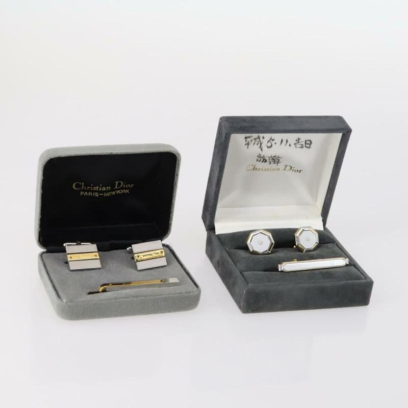 【日本直送】Christian Dior 領帶夾金屬袖扣 2 件套 金色 正品 146047-19