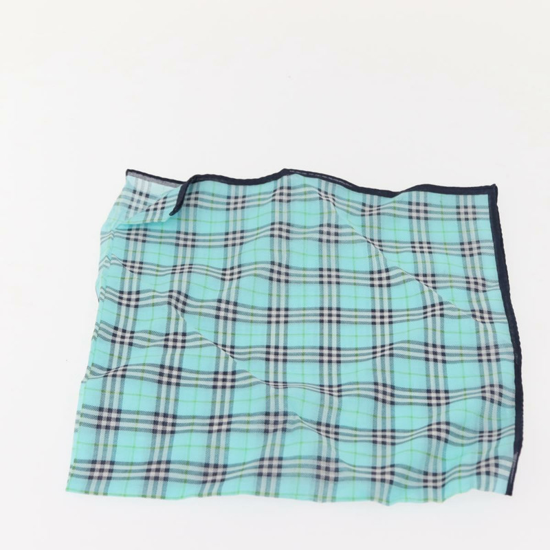 【日本直送】BURBERRY Nova 格紋手帕袋帆布兩件套 淺藍色 銀色 正品 am9484-16