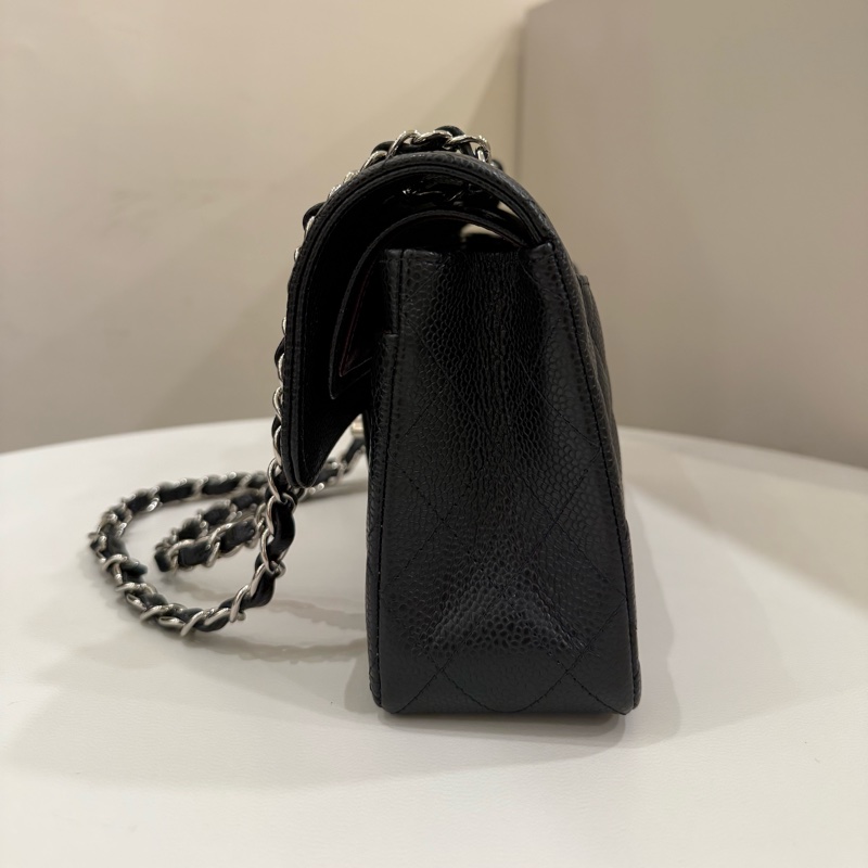 Chanel香奈兒 經典口蓋包 cf23黑銀-3