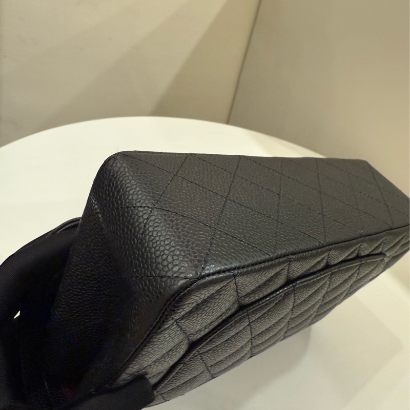 Chanel香奈兒 經典口蓋包 cf23黑銀-8