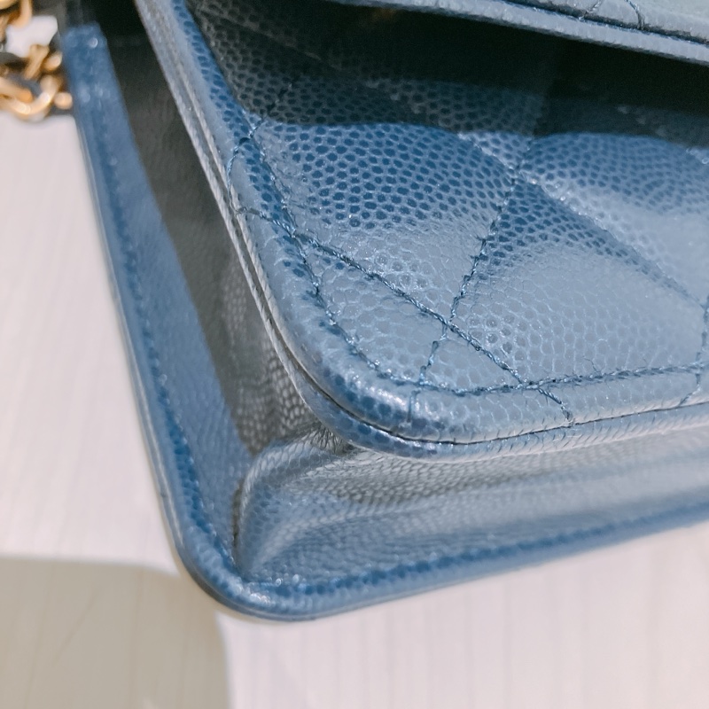 TK1867 CHANEL 香奈兒翻蓋式長銀包連金幣鏈帶包包22A TWIST YOUR BUTTONS CAVIAR WALLET ON CHAIN-6