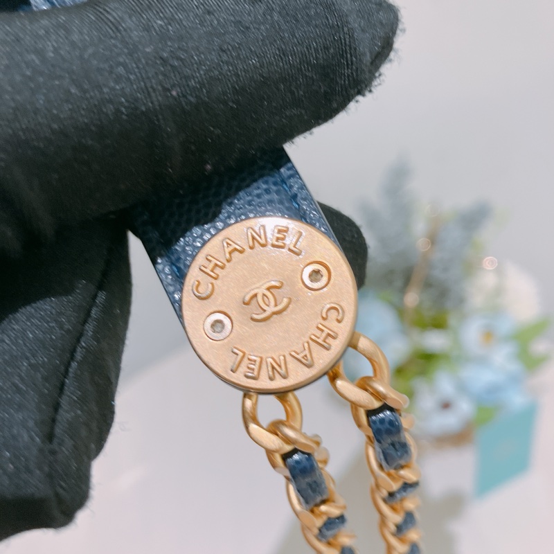 TK1867 CHANEL 香奈兒翻蓋式長銀包連金幣鏈帶包包22A TWIST YOUR BUTTONS CAVIAR WALLET ON CHAIN-14