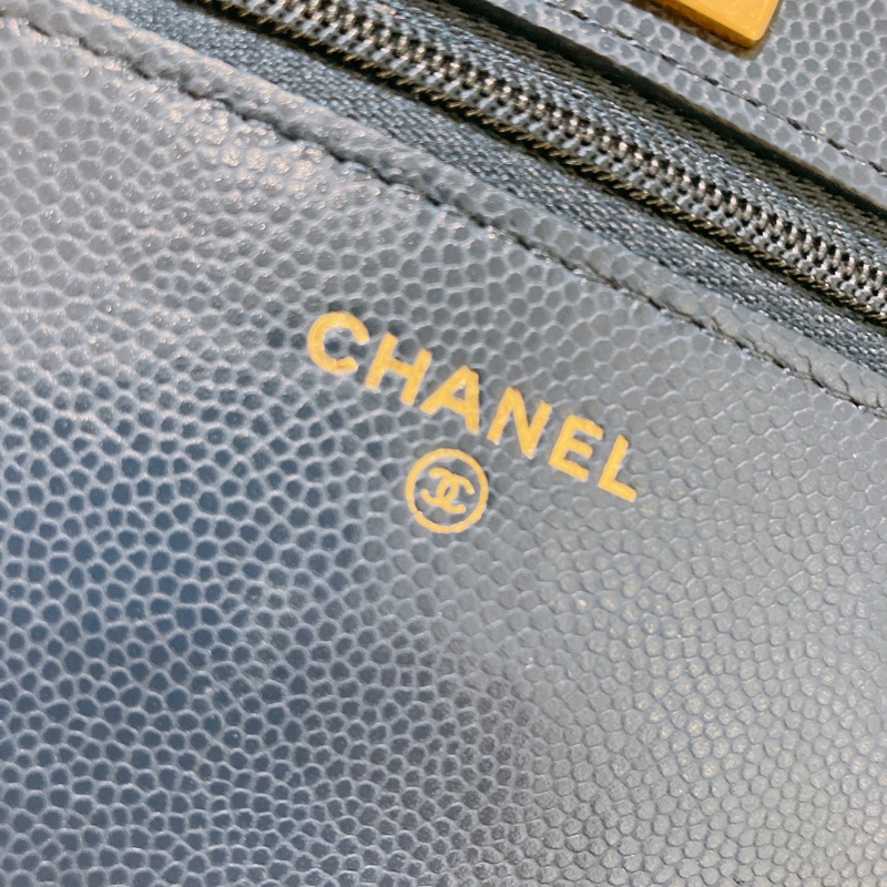 TK1867 CHANEL 香奈兒翻蓋式長銀包連金幣鏈帶包包22A TWIST YOUR BUTTONS CAVIAR WALLET ON CHAIN-23