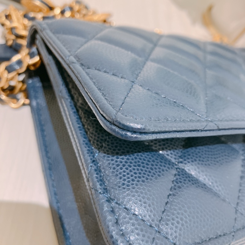 TK1867 CHANEL 香奈兒翻蓋式長銀包連金幣鏈帶包包22A TWIST YOUR BUTTONS CAVIAR WALLET ON CHAIN-34