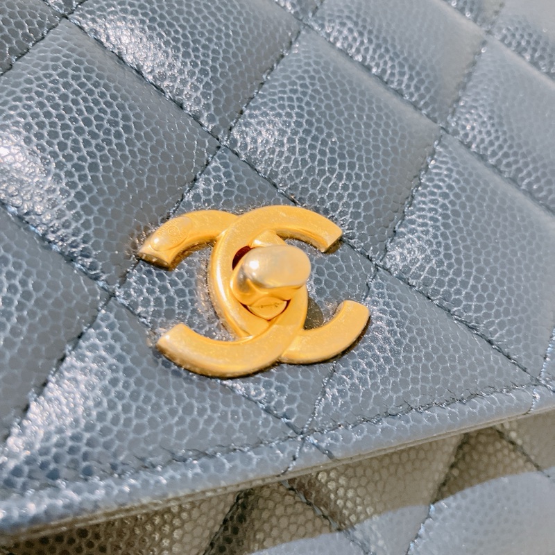 TK1867 CHANEL 香奈兒翻蓋式長銀包連金幣鏈帶包包22A TWIST YOUR BUTTONS CAVIAR WALLET ON CHAIN-36