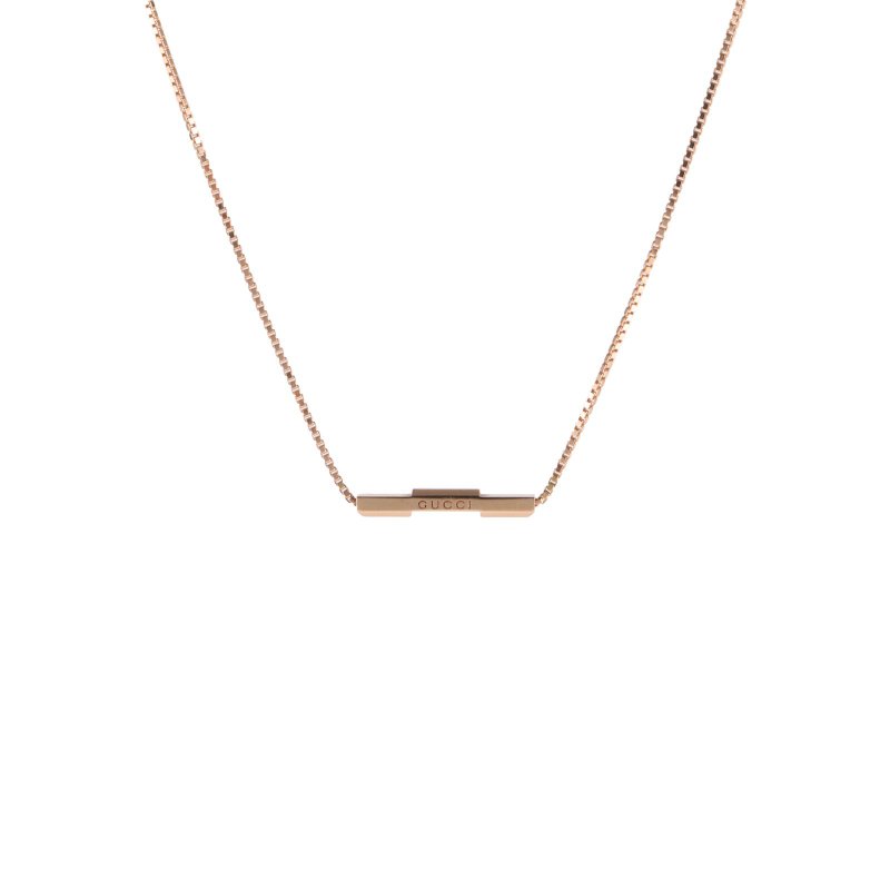 GUCCI 18K玫瑰金玫瑰金18K金項鏈GUCCILINKTOLOVE18K項鍊-0
