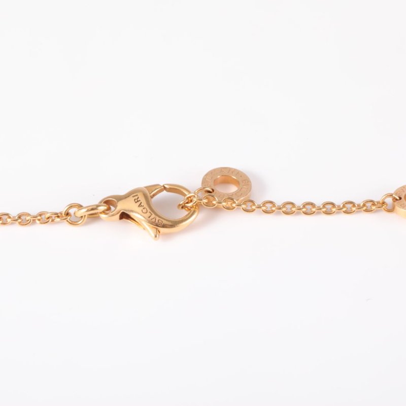 BVLGARI B.ZERO1彈簧項鏈三環扣18K玫瑰金/黑陶瓷項鏈玫瑰金項鍊-4