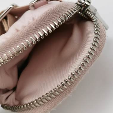 Prada 尼龍布粉色三角徽標拉鍊斜挎包-8