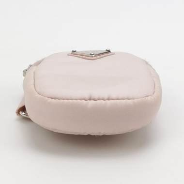 Prada 尼龍布粉色三角徽標拉鍊斜挎包-13