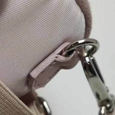 Prada 尼龍布粉色三角徽標拉鍊斜挎包-16