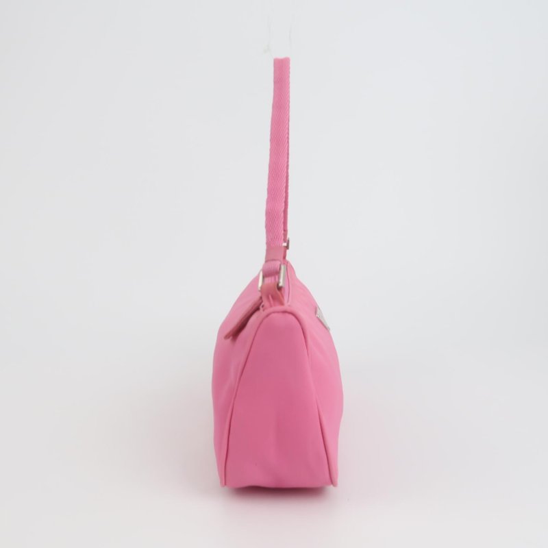 Prada 尼龍布純色三角徽標手提包-1