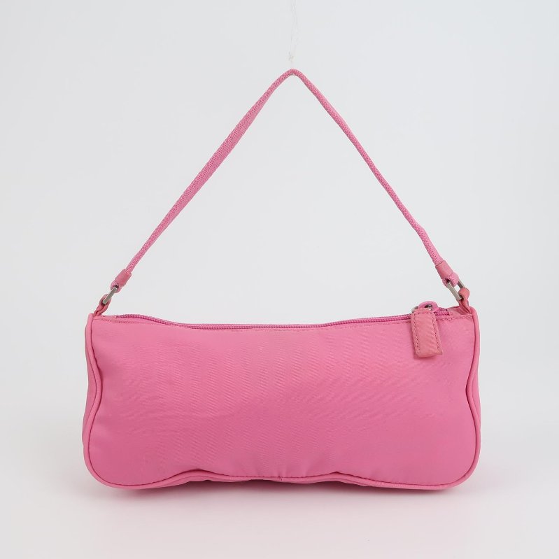 Prada 尼龍布純色三角徽標手提包-2