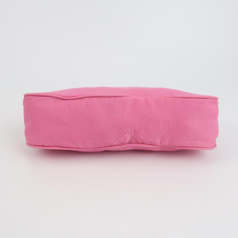 Prada 尼龍布純色三角徽標手提包-4