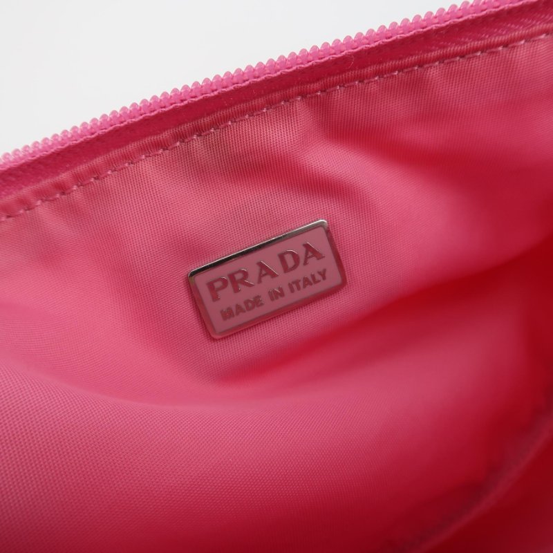 Prada 尼龍布純色三角徽標手提包-6