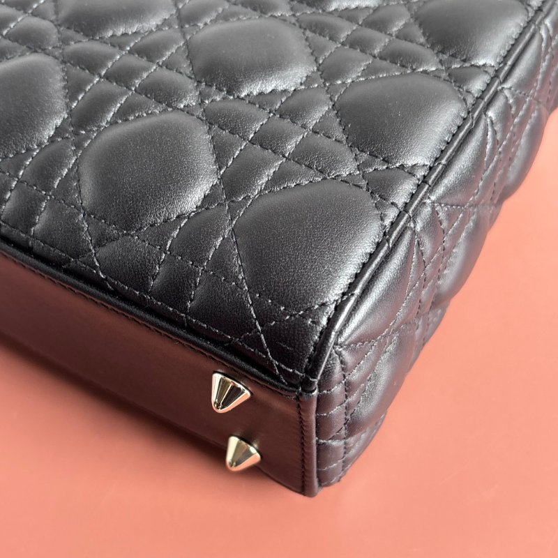 ::Christain Dior:: Lady Dior My ABCDior 小型包款 黛妃包 黑色手提包 斜背包 Cannage 籐格紋羊皮-5