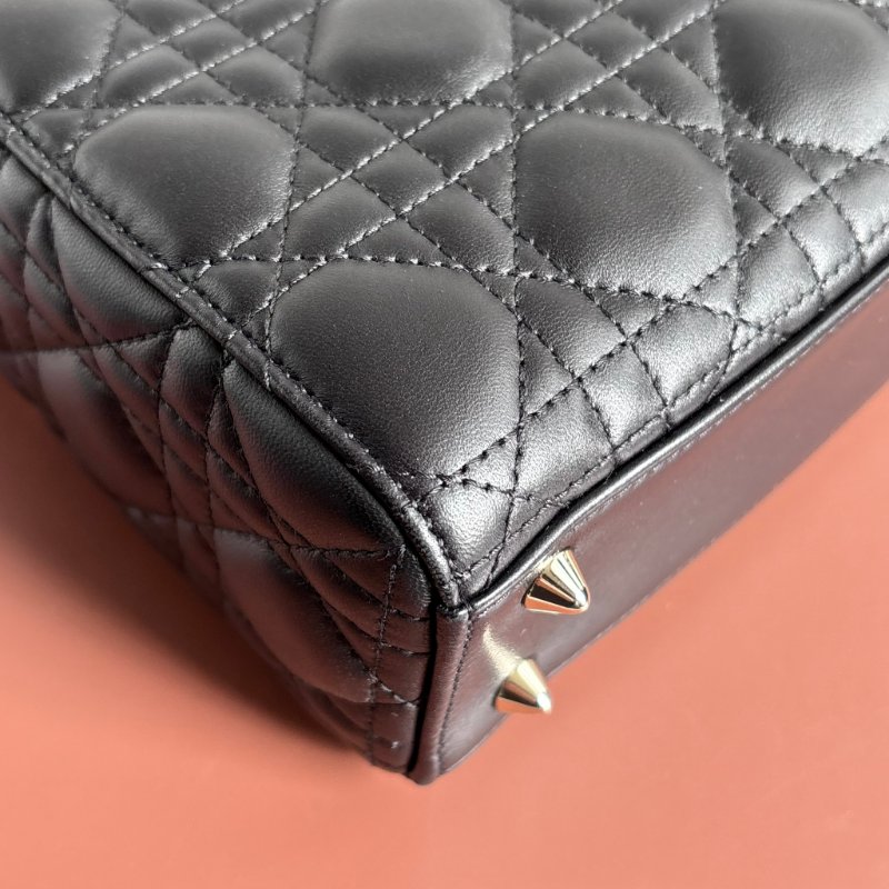 ::Christain Dior:: Lady Dior My ABCDior 小型包款 黛妃包 黑色手提包 斜背包 Cannage 籐格紋羊皮-6