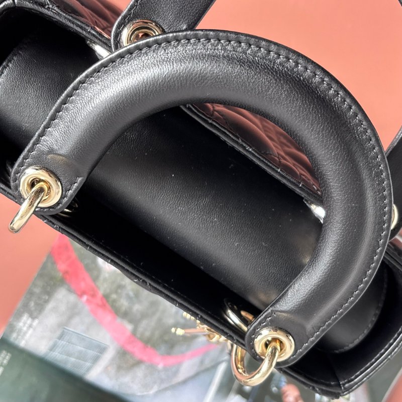 ::Christain Dior:: Lady Dior My ABCDior 小型包款 黛妃包 黑色手提包 斜背包 Cannage 籐格紋羊皮-11