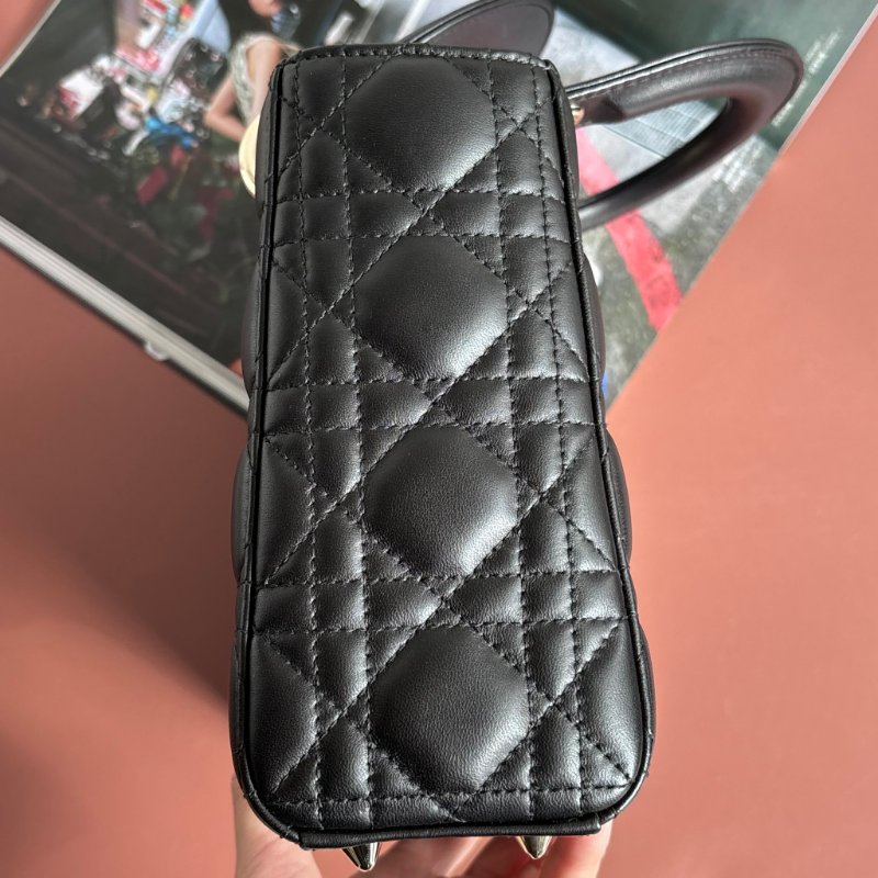 ::Christain Dior:: Lady Dior My ABCDior 小型包款 黛妃包 黑色手提包 斜背包 Cannage 籐格紋羊皮-12