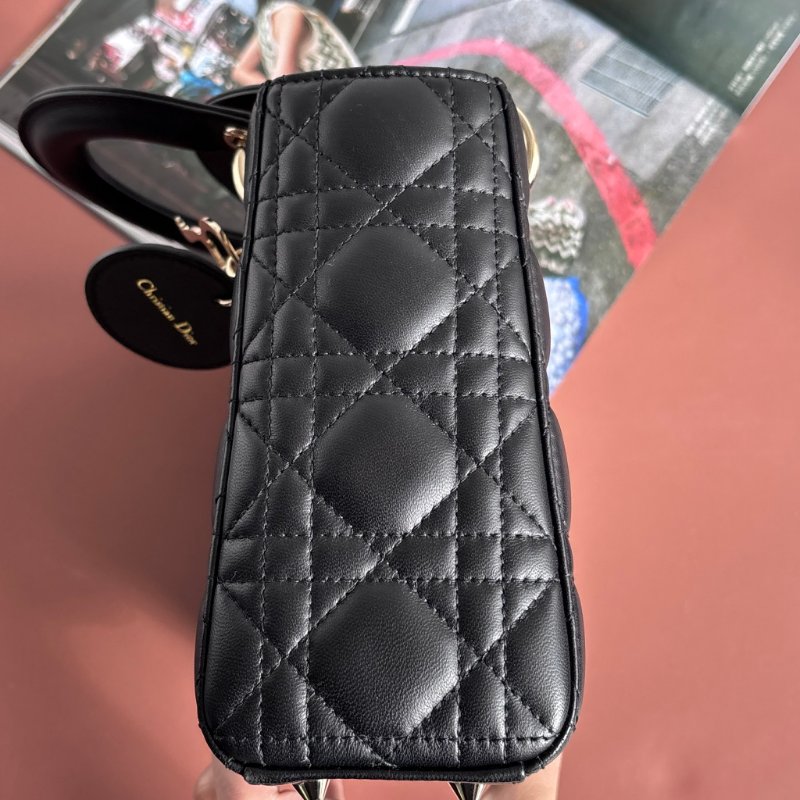 ::Christain Dior:: Lady Dior My ABCDior 小型包款 黛妃包 黑色手提包 斜背包 Cannage 籐格紋羊皮-13