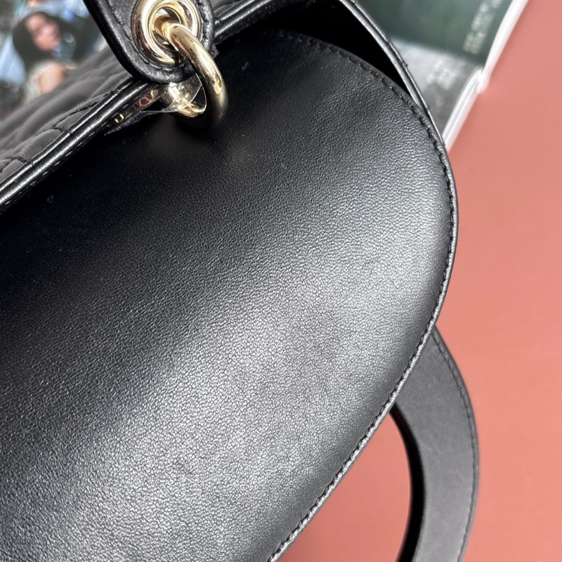 ::Christain Dior:: Lady Dior My ABCDior 小型包款 黛妃包 黑色手提包 斜背包 Cannage 籐格紋羊皮-16