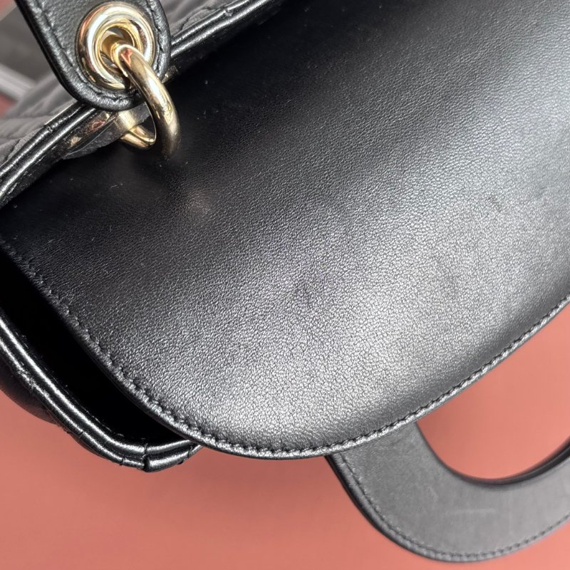 ::Christain Dior:: Lady Dior My ABCDior 小型包款 黛妃包 黑色手提包 斜背包 Cannage 籐格紋羊皮-17