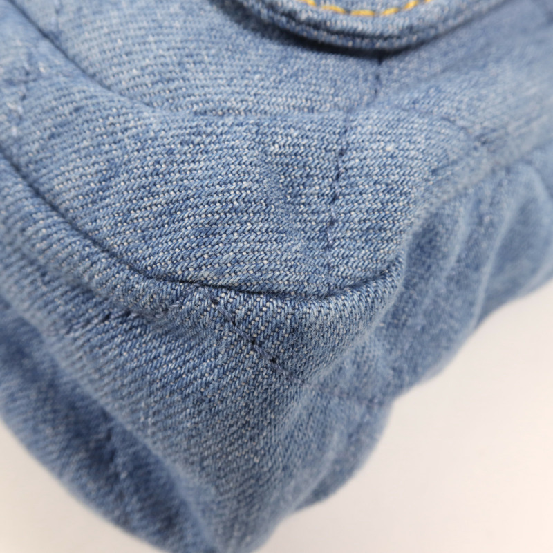 CHANEL 牛仔布Hobo Hand Bag金扣手挽肩背兩用袋-7