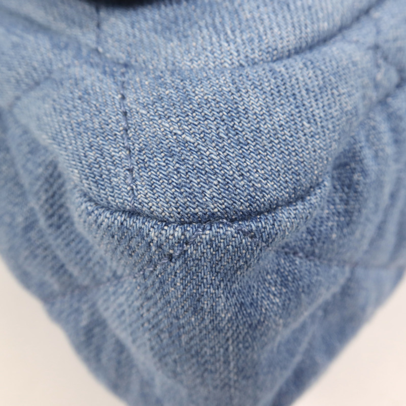 CHANEL 牛仔布Hobo Hand Bag金扣手挽肩背兩用袋-8