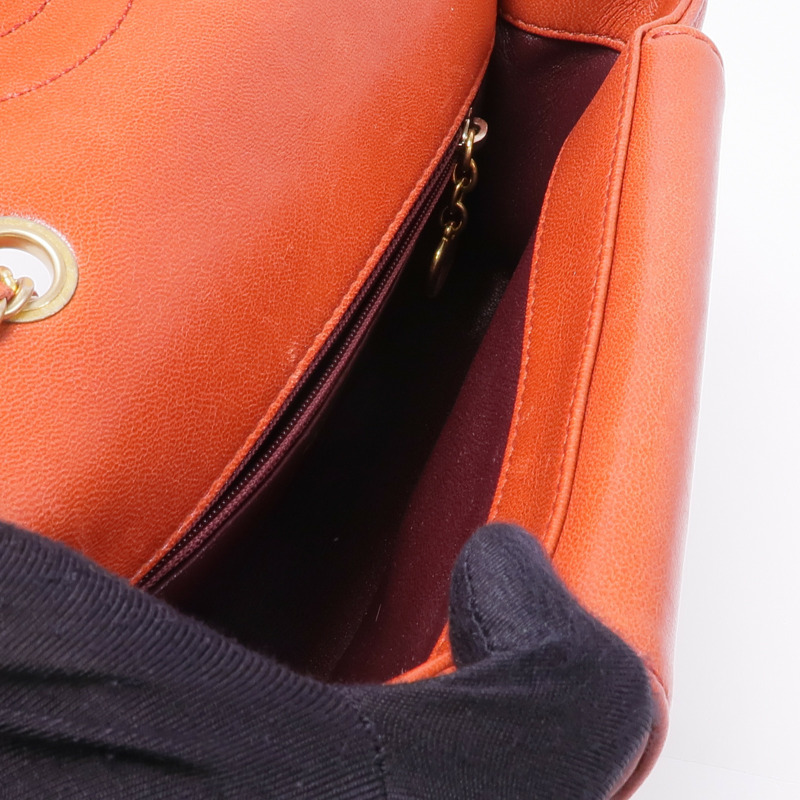 CHANEL 牛皮皮革Chain Shoulder Bag金扣鏈帶肩背袋-4